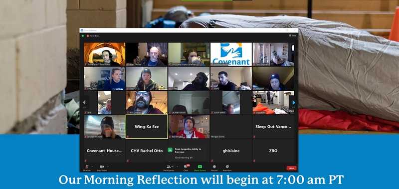 Group Zoom Call About Sleepout